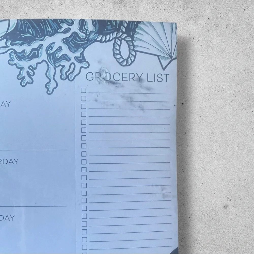 NWT Vera Bradley Magnetic Weekly Meal Planner Shore Enough